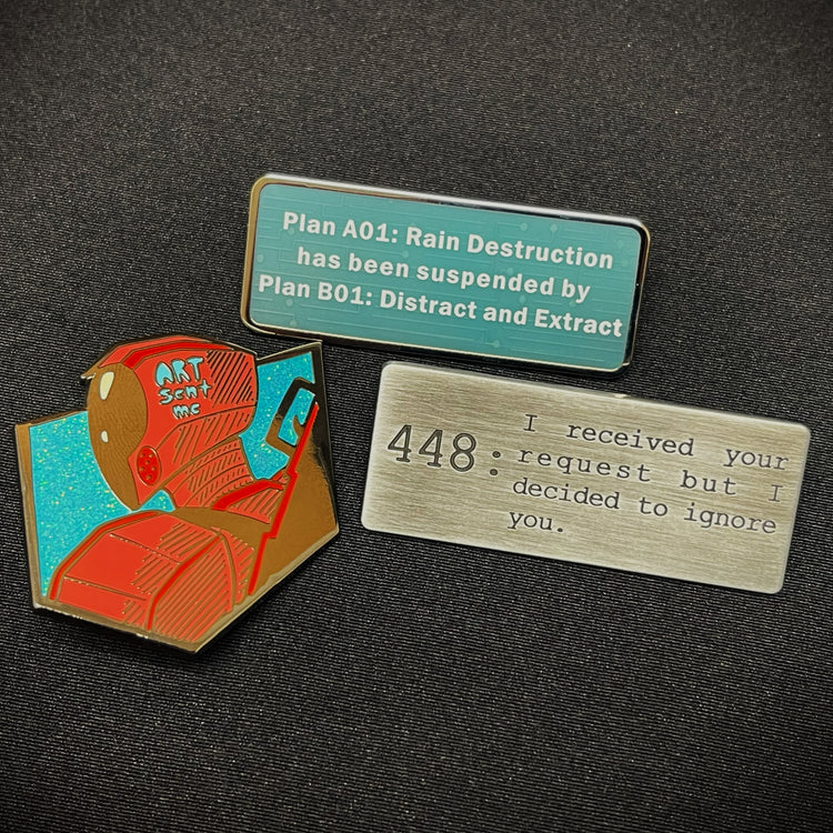 Murderbot Pins: Complete set of 3