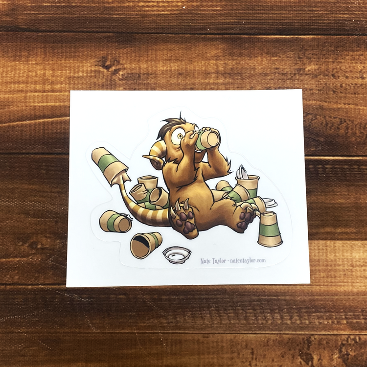 Coffee Critter Chug Sticker