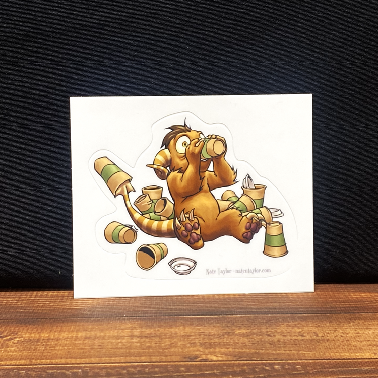 Coffee Critter Chug Sticker