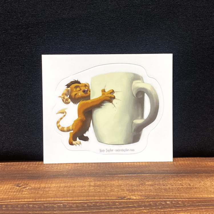 Coffee Critter Hug Sticker
