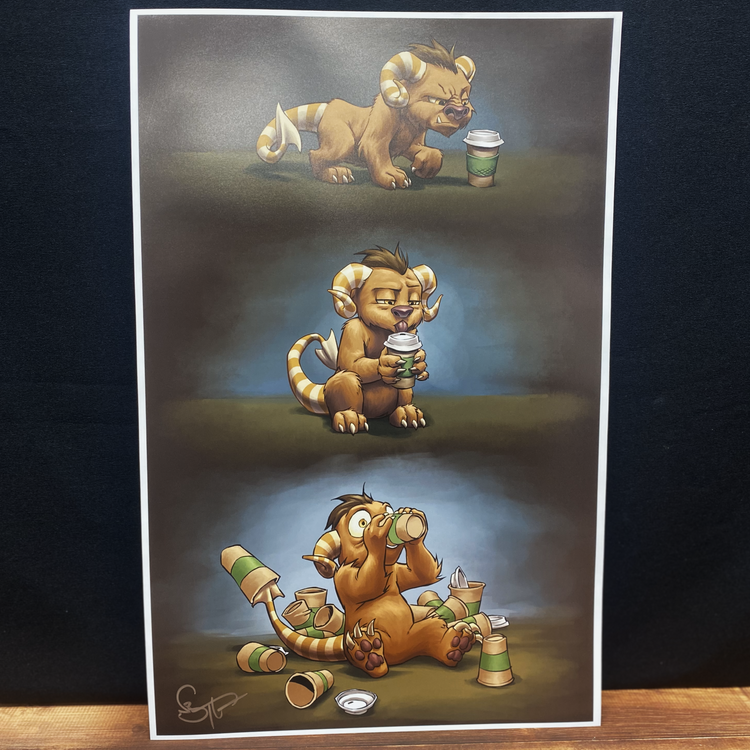 Coffee Critter Triptych Art Print