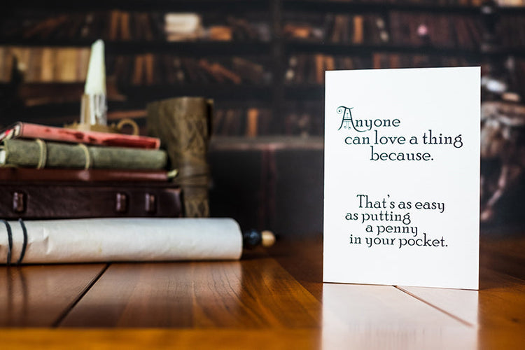 Anyone Can Love A Thing Greeting Card