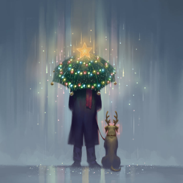 "Grey Christmas" Art Print