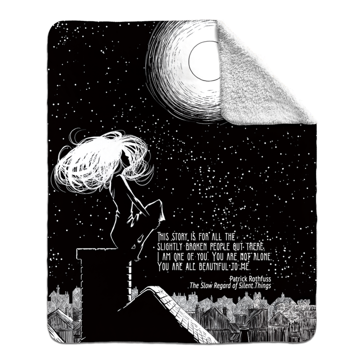 Auri and the Moon Fleece Blanket