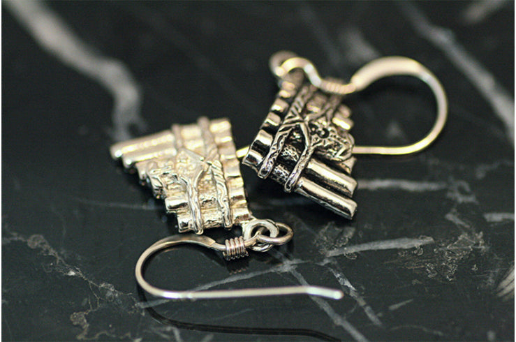 Jewelry - 14k White Gold Eolian Talent Pipe Earrings