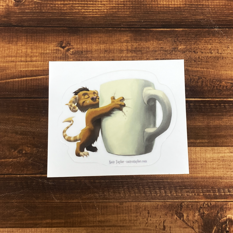 Coffee Critter Hug Sticker