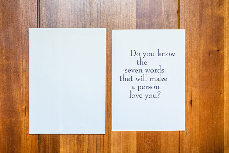 Seven Words Greeting Card